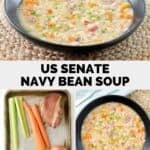 Copycat US senate navy bean soup and the ingredients to make it.