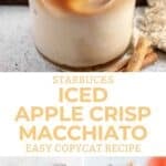 Copycat Starbucks iced apple crisp macchiato and the ingredients to make it.