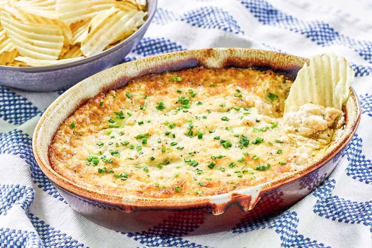 Baked dip made with onion and cheese.