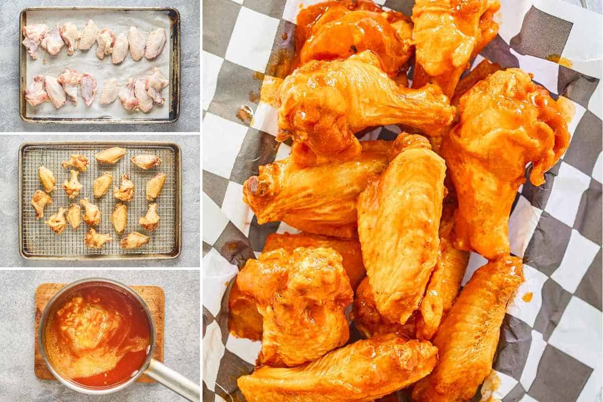 Making chicken wings with buttery hot sauce.