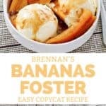 Bowls of copycat Brennan's bananas foster dessert.
