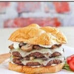 Copycat Smashburger Truffle Mushroom Swiss Burger on a plate.