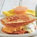 Copycat Steak 'n Shake Frisco melt sandwich on a small plate.