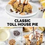 Classic Toll House pie and the ingredients to make it.