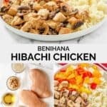 Copycat Benihana hibachi chicken and the ingredients to make it.