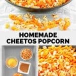 Homemade Cheetos popcorn and the ingredients to make it.
