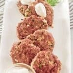 Homemade healthy chicken croquettes on a platter.