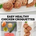 Chicken croquettes and the ingredients to make them.