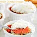 Copycat Cracker Barrel pumpkin custard with gingersnaps topped with whipped cream.