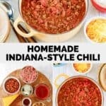Homemade Indiana-style chili and the ingredients to make it.