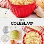Copycat KFC coleslaw and the ingredients to make it.
