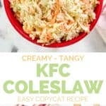 Bowls of copycat KFC coleslaw.