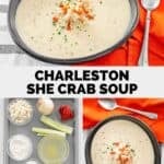 Homemade Charleston she crab soup and the ingredients to make it.